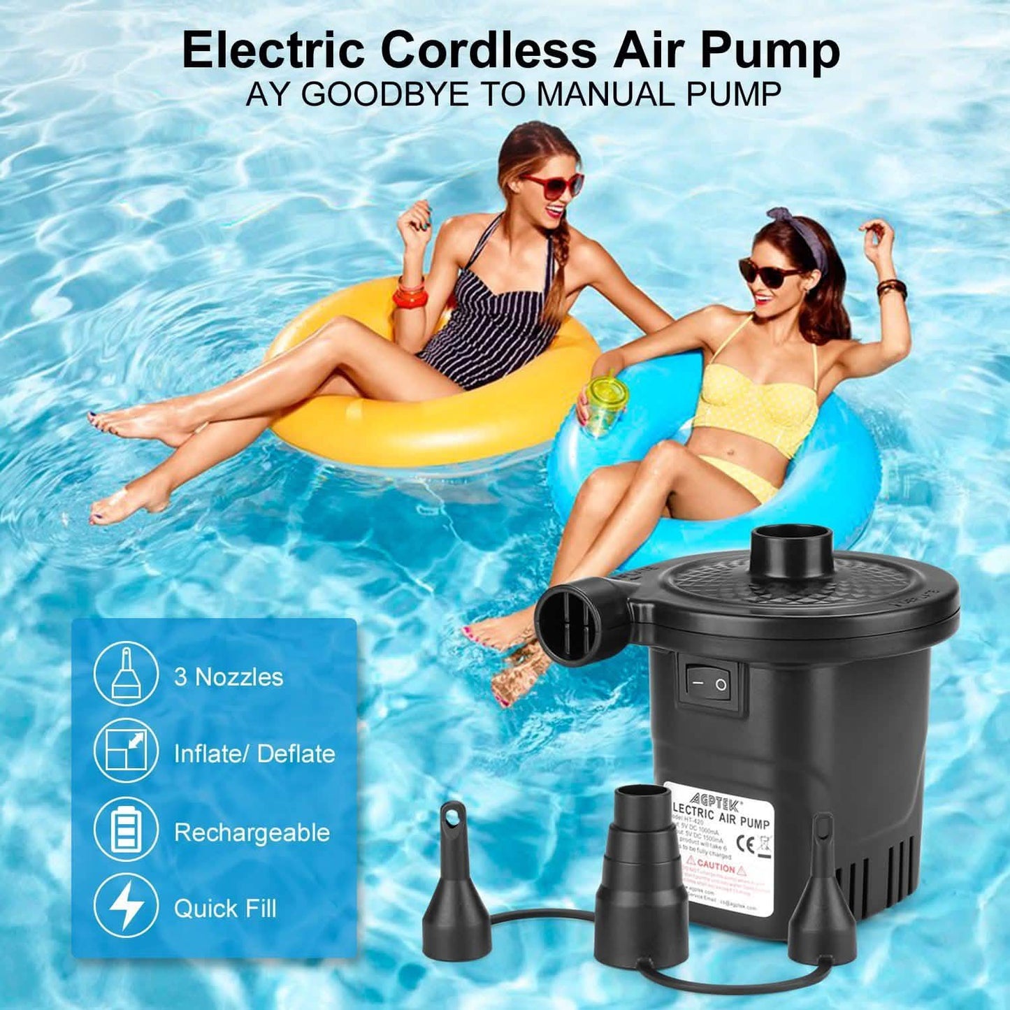 USB Rechargeable Cordless Electric Air Pump DailySale