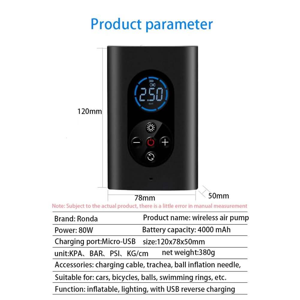 USB Rechargeable Intelligent Air Pump Car Portable DailySale