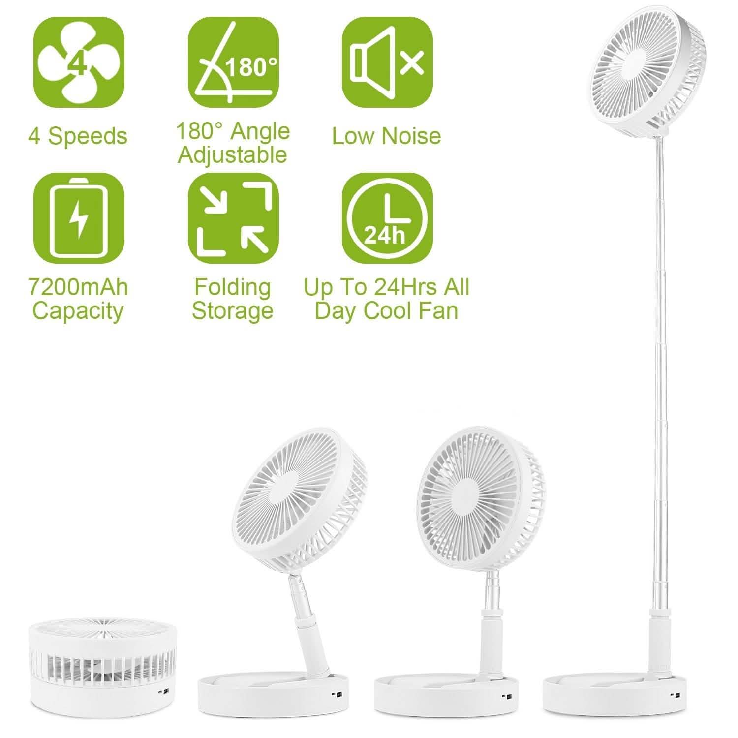 USB Rechargeable Portable Folding Desk Table Fan DailySale