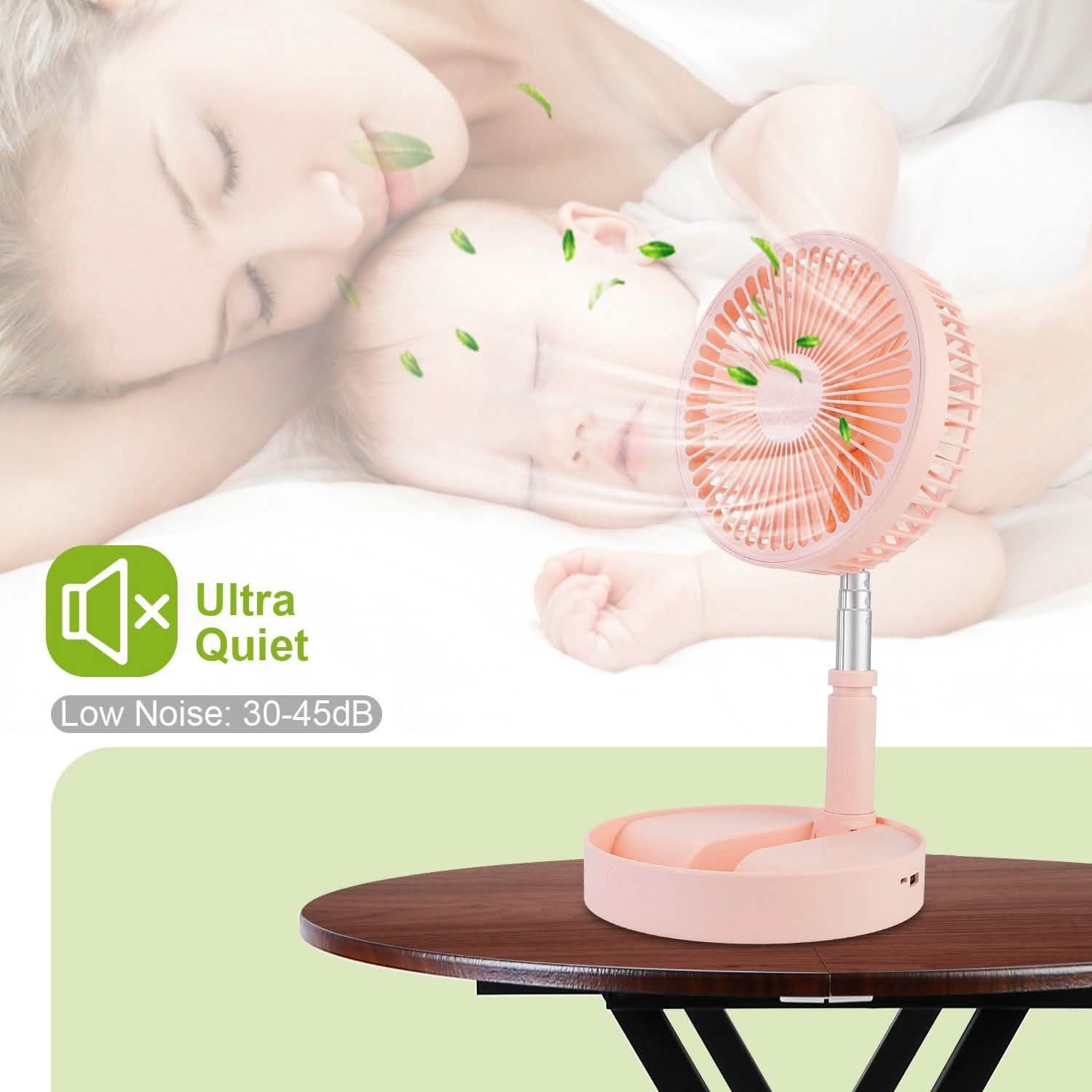 USB Rechargeable Portable Folding Desk Table Fan DailySale