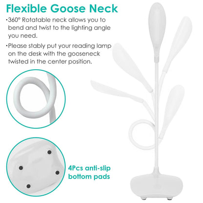 USB Rechargeable Table Lamp Dimmable LED Flexible Gooseneck Desk Light DailySale