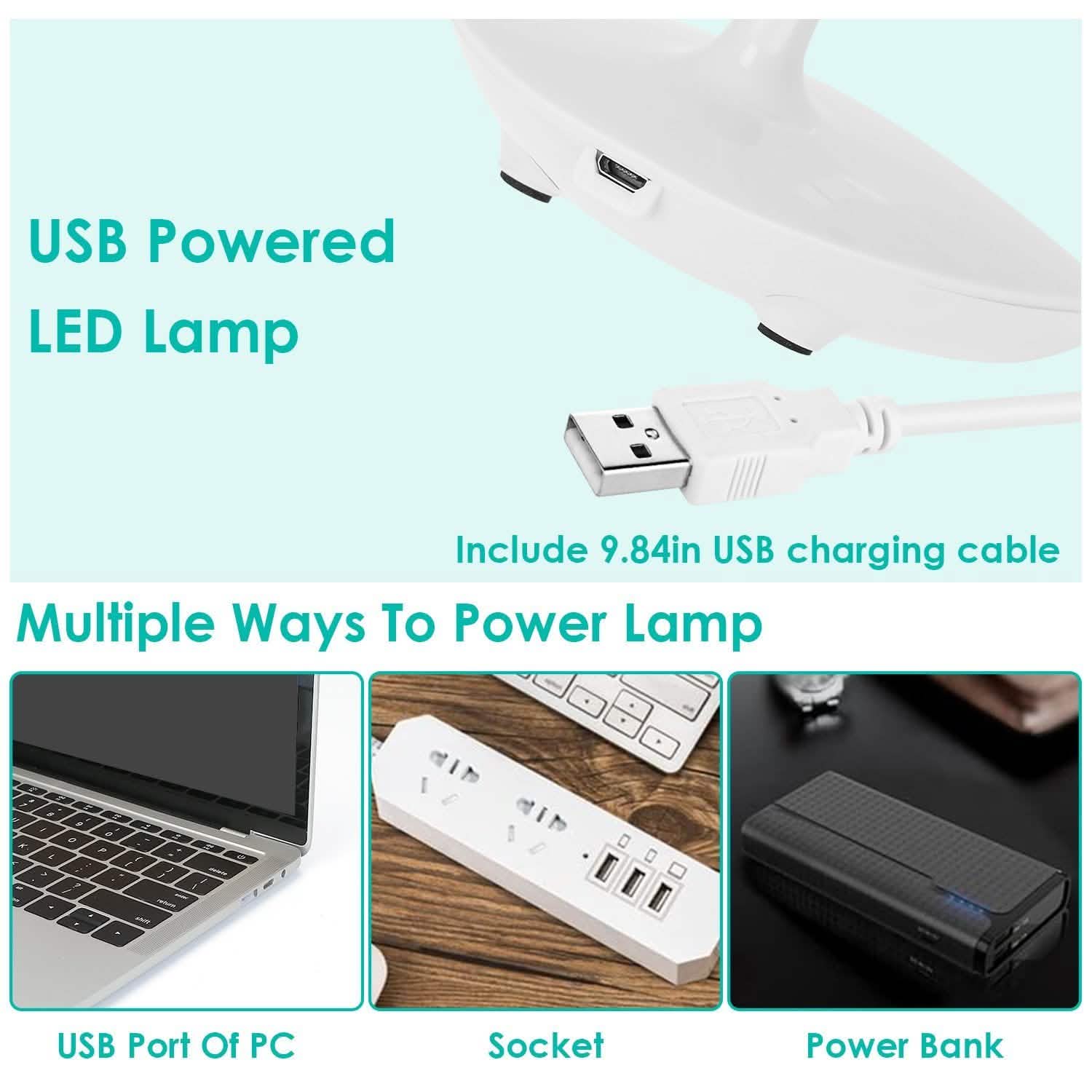 USB Rechargeable Table Lamp Dimmable LED Flexible Gooseneck Desk Light DailySale