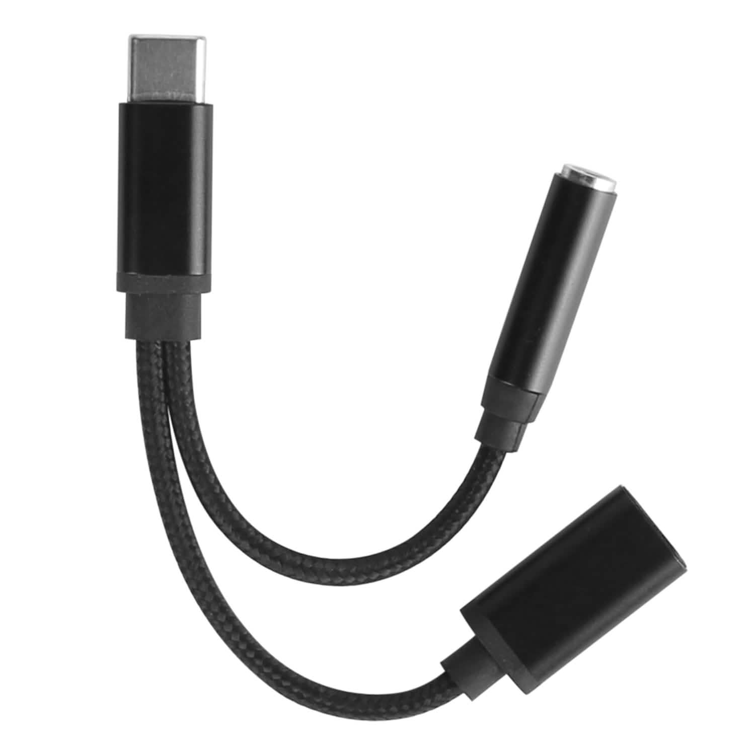 USB Type-C to 3.5mm Aux Audio Charging Adapter Braided Headphone Jack Splitter Cable DailySale