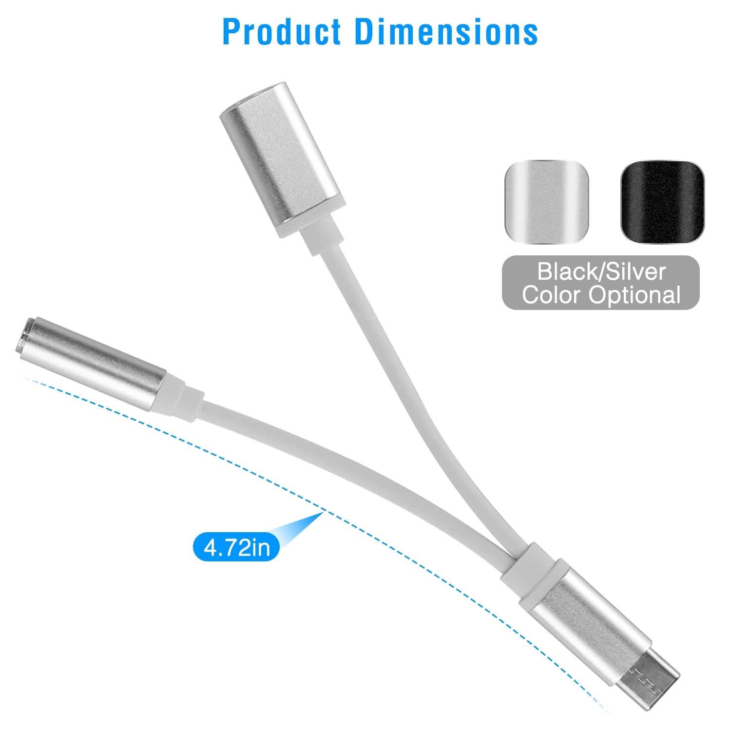 USB Type C to 3.5MM Aux Audio Charging Adapter DailySale
