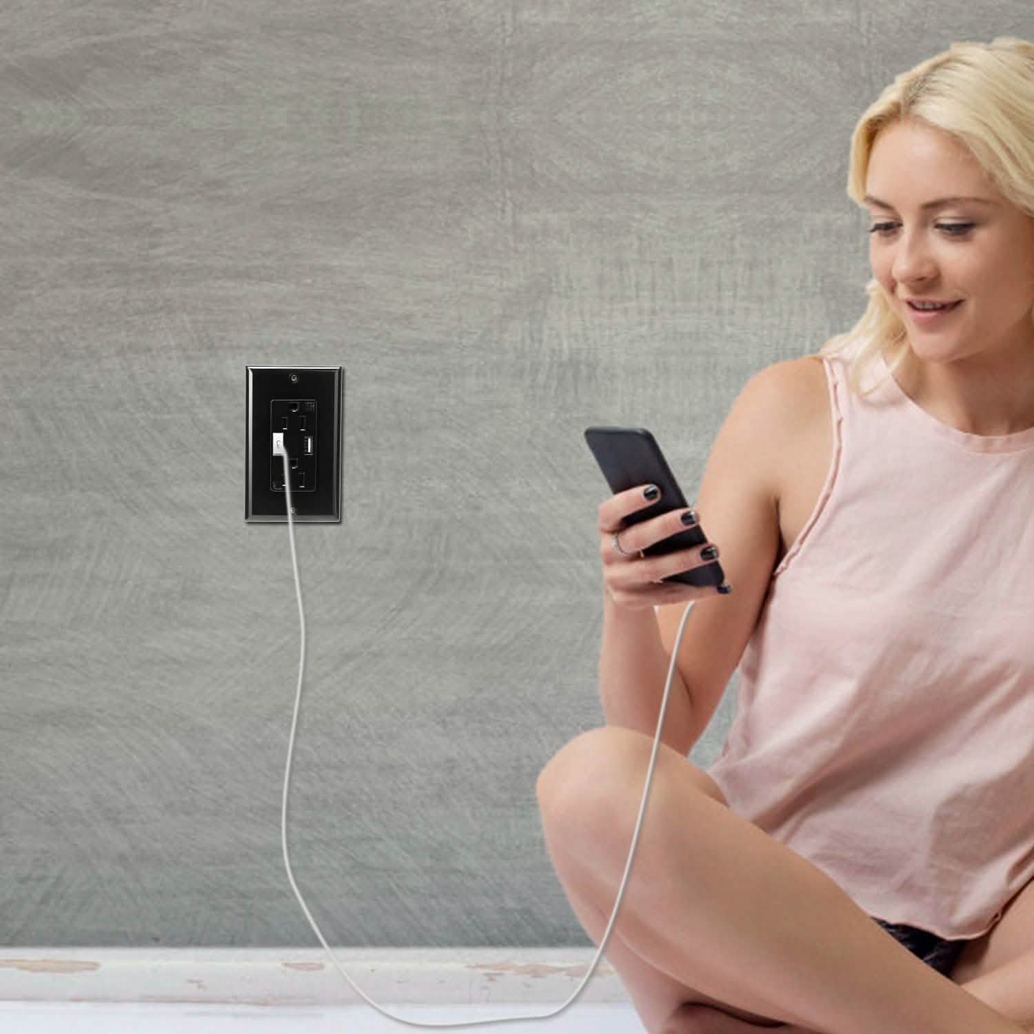 USB Wall Outlet Dual 2.4A USB Wall Charger DailySale