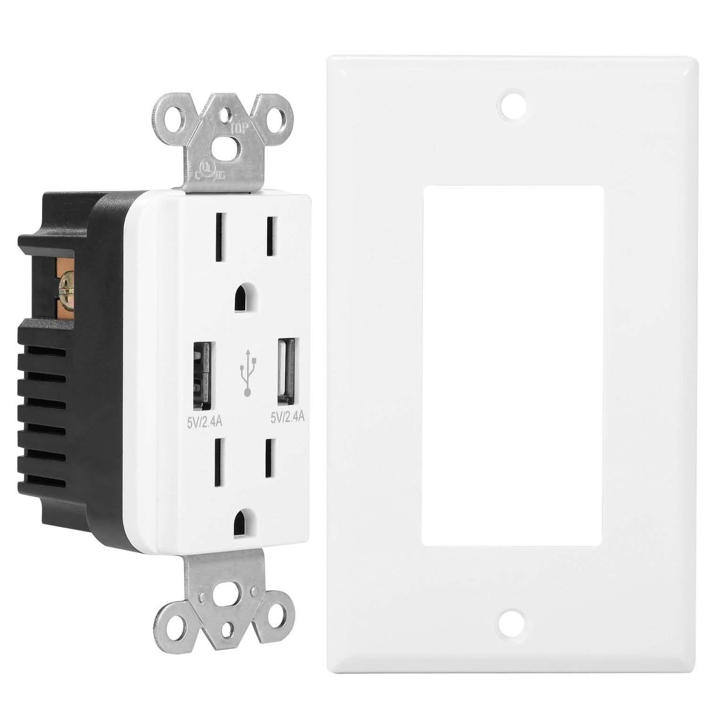 USB Wall Outlet Dual 2.4A USB Wall Charger DailySale