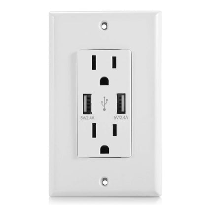 USB Wall Outlet Dual 2.4A USB Wall Charger DailySale
