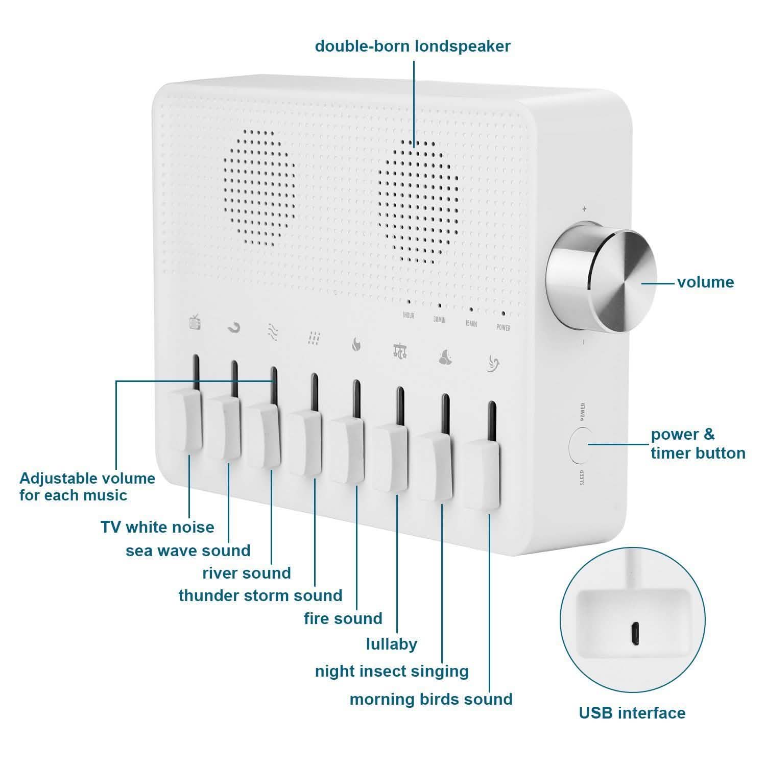 USB White Noise Maker Machine Sleep Therapy DailySale