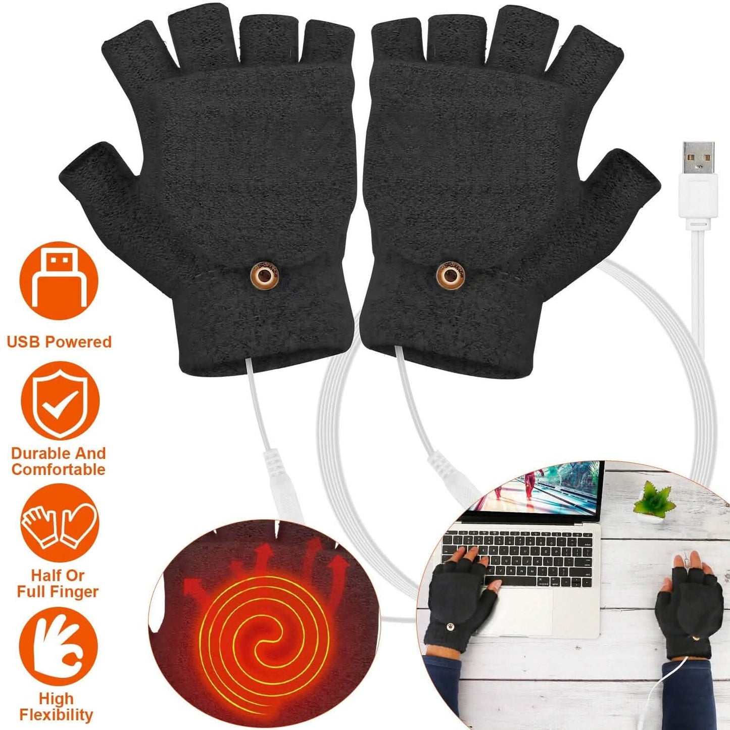 USB Wool Heated Gloves Mitten DailySale