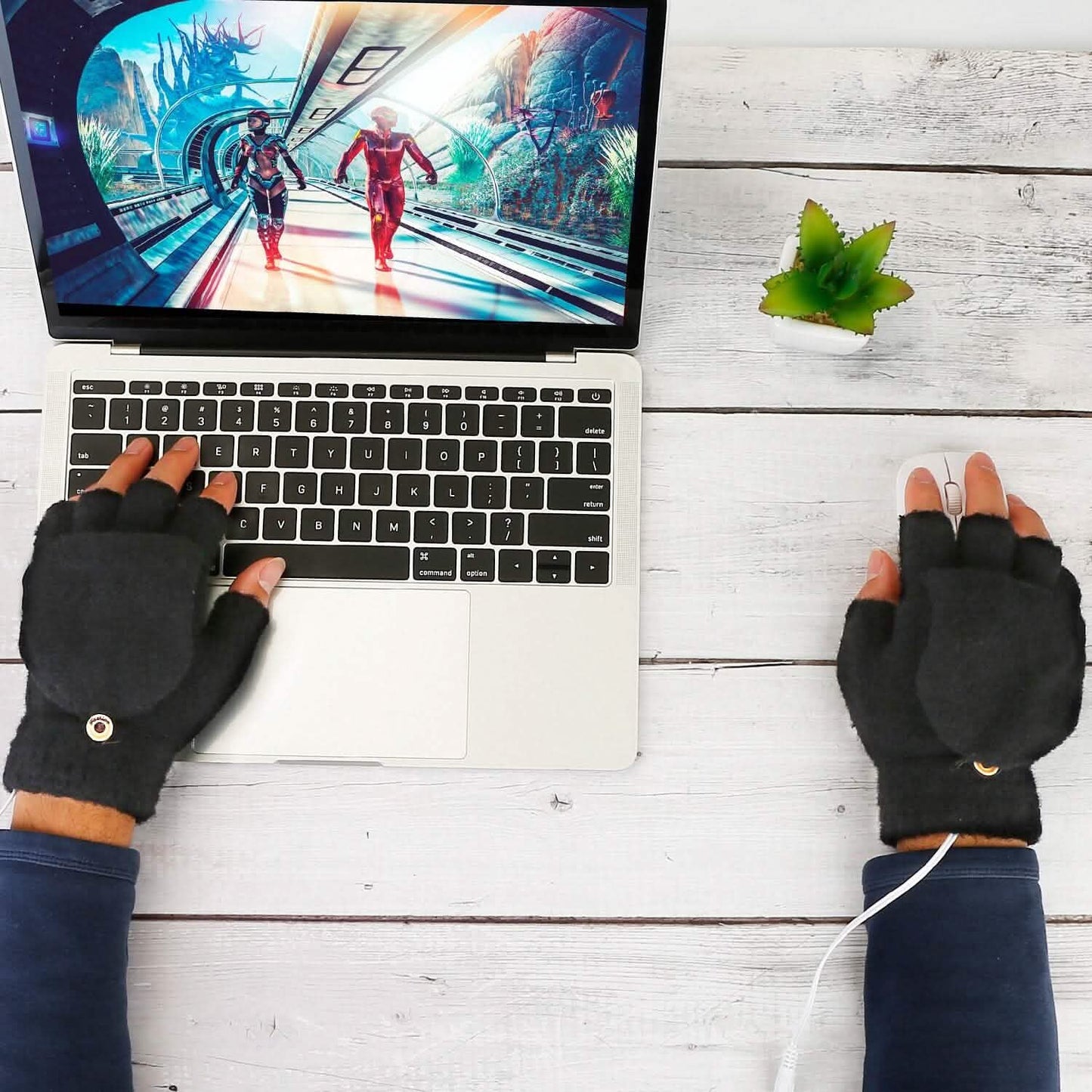 USB Wool Heated Gloves Mitten DailySale