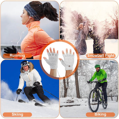 USB Wool Heated Half Fingerless Gloves DailySale