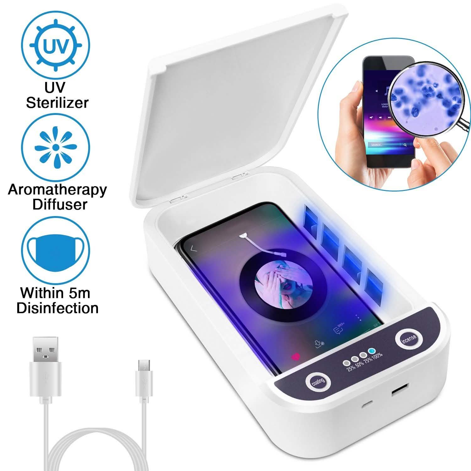 UV Light Phone Disinfection Box with Aromatherapy Function DailySale