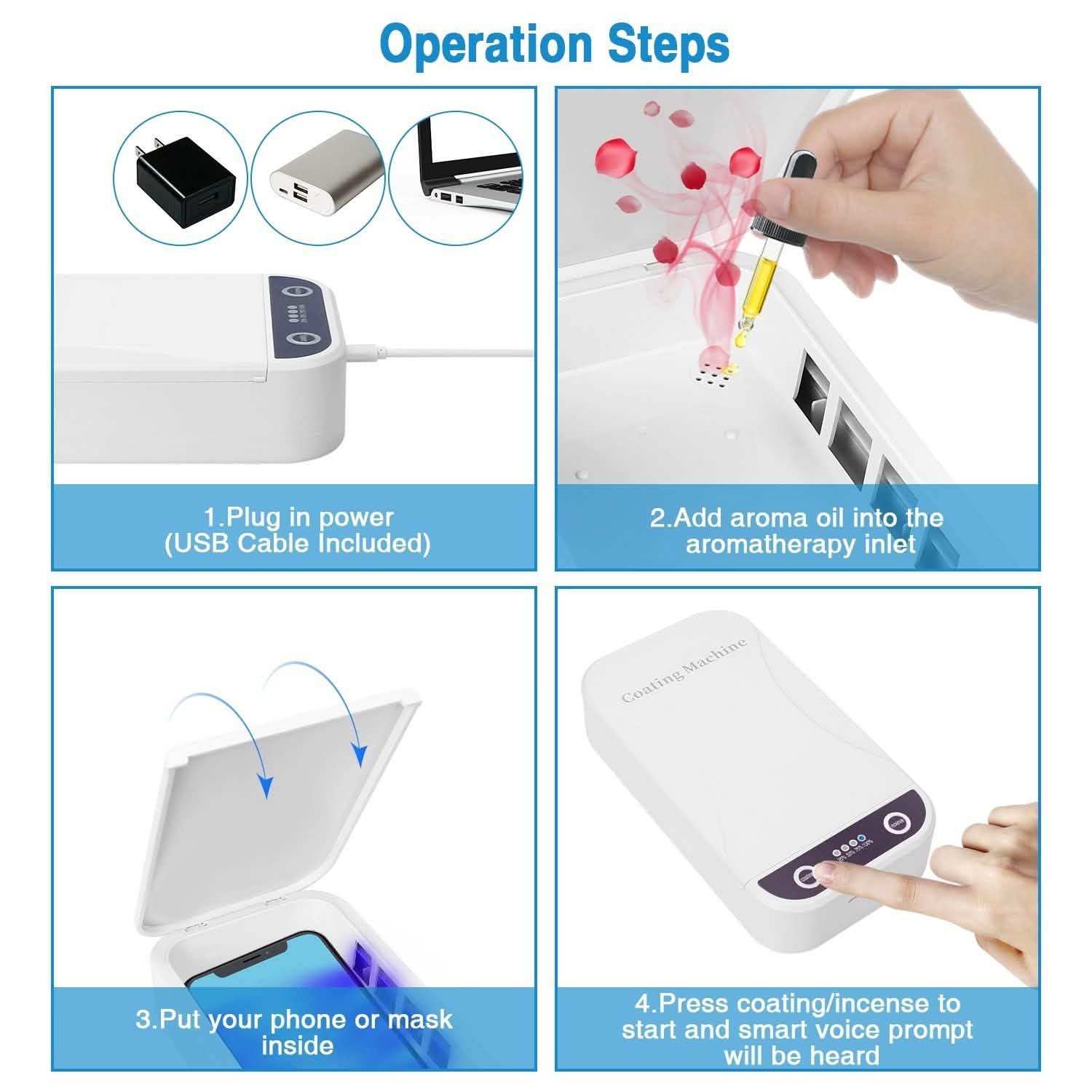 UV Light Phone Disinfection Box with Aromatherapy Function DailySale