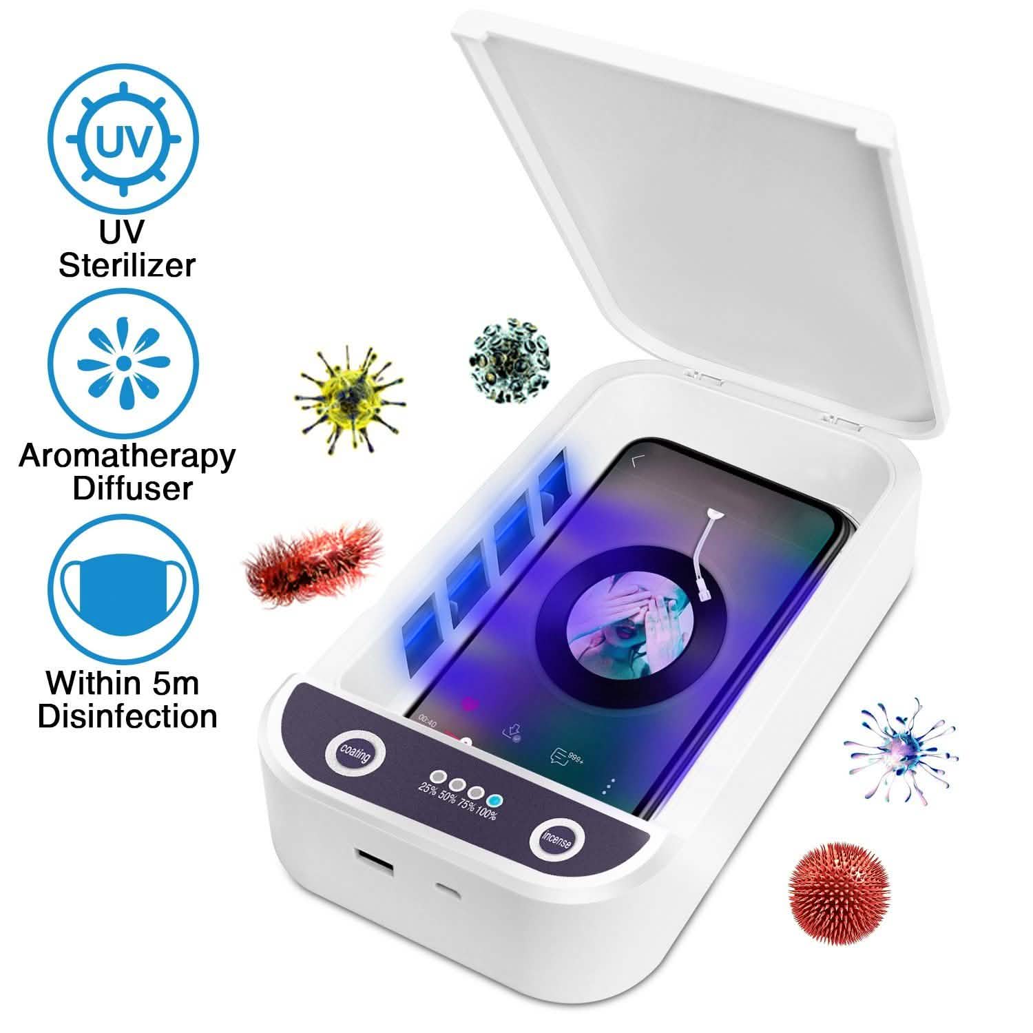 UV Light Phone Disinfection Box with Aromatherapy Function DailySale