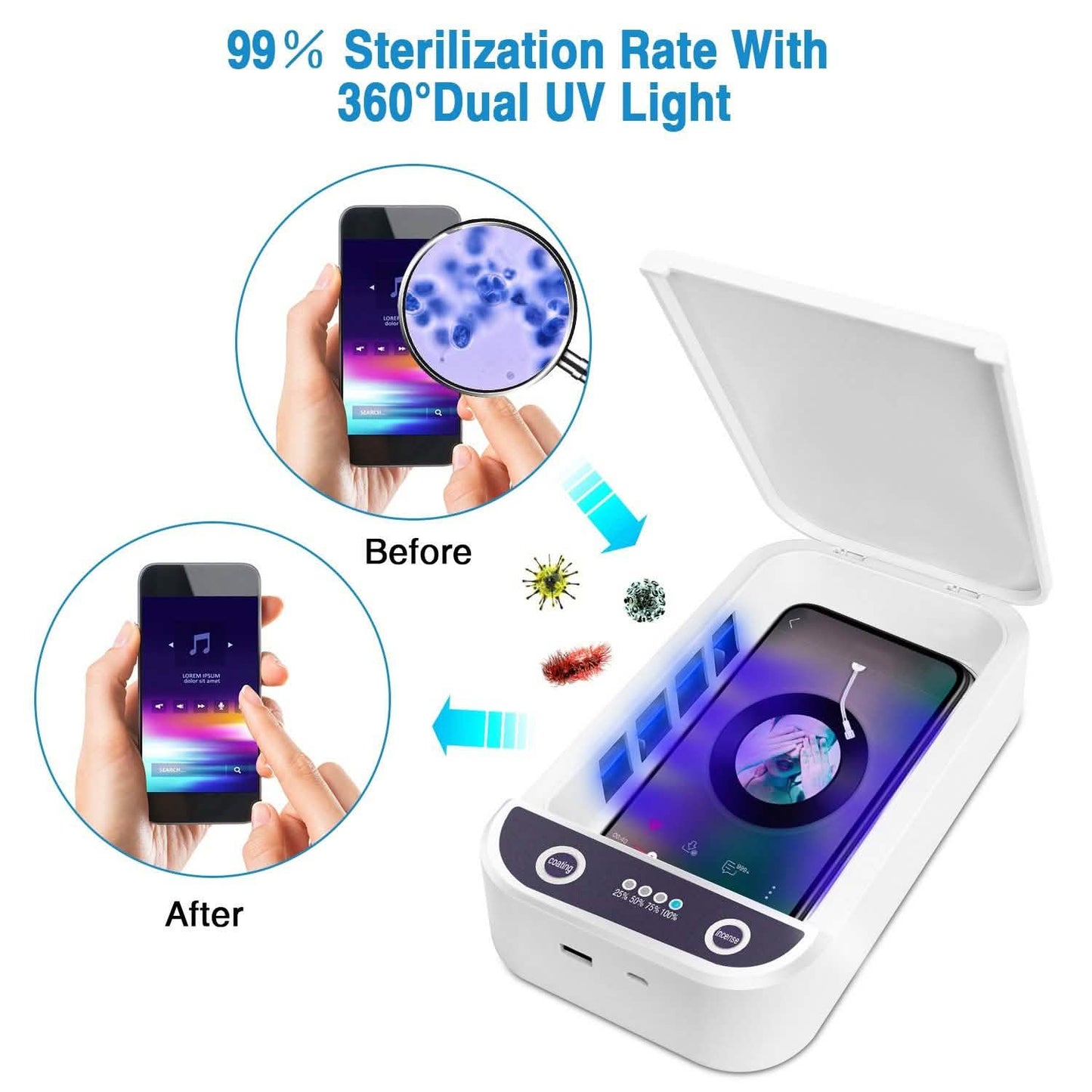 UV Light Phone Disinfection Box with Aromatherapy Function DailySale