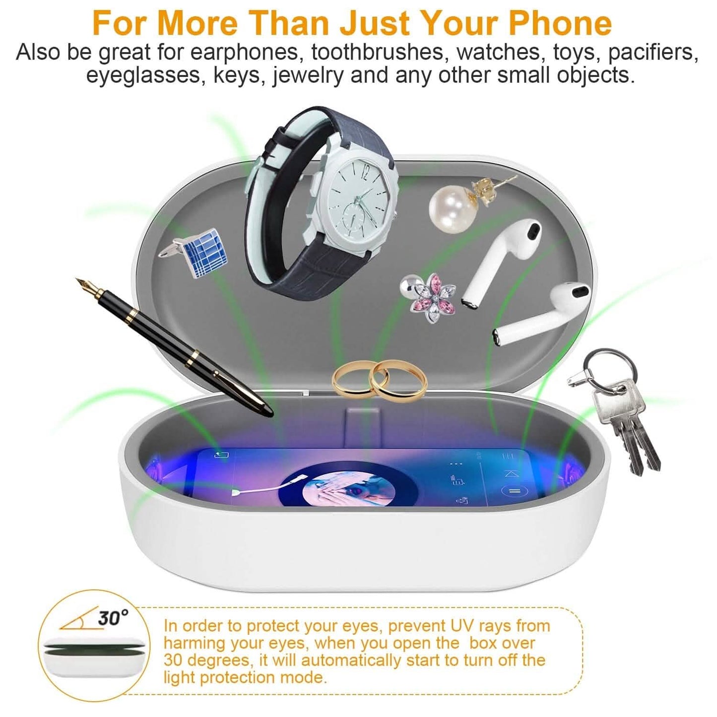 UV Light Sanitizer Box Portable 10w Phone Wireless Charging Disinfection Lamp DailySale