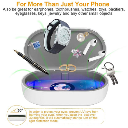 UV Light Sanitizer Box Portable 10w Phone Wireless Charging Disinfection Lamp DailySale