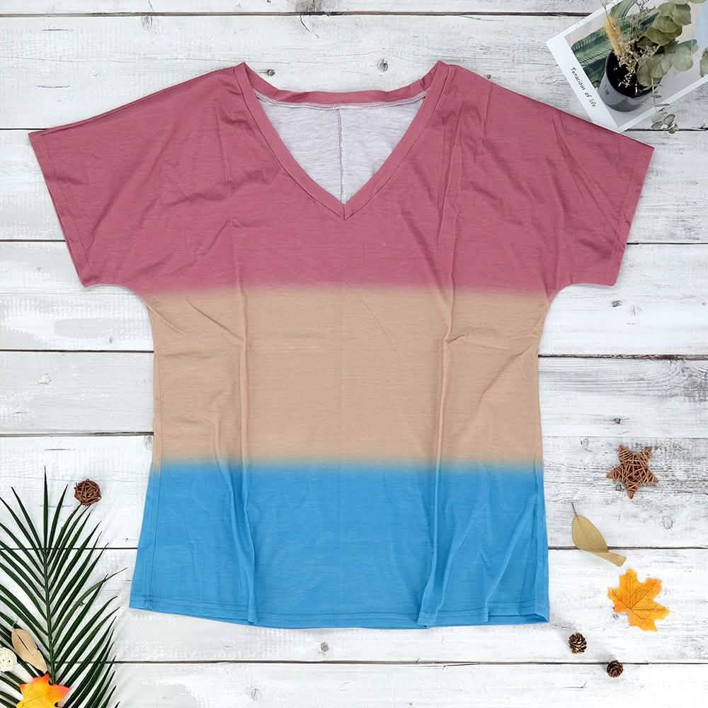 V-Neck Striped T-Shirt for Women DailySale