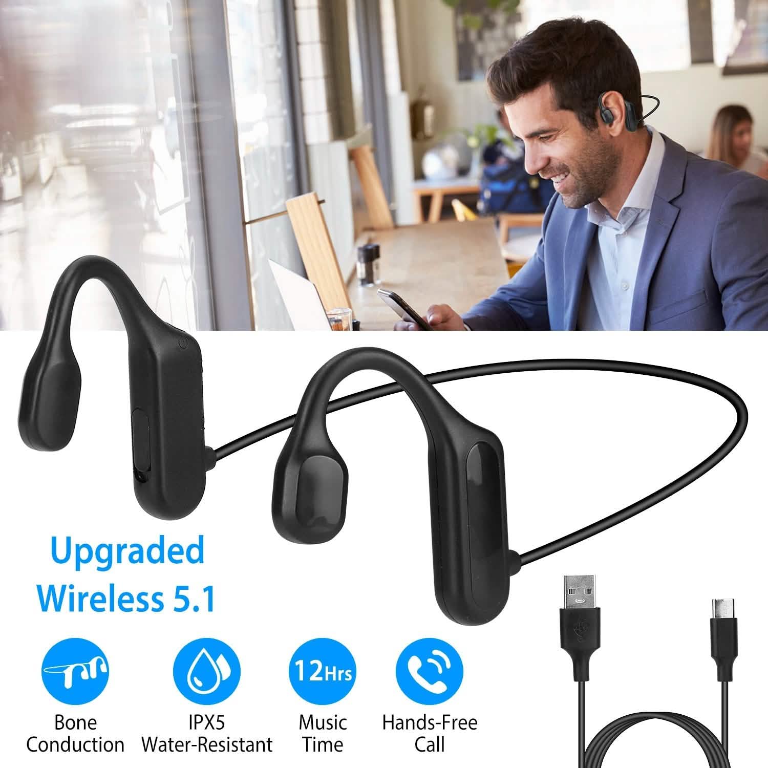 V5.1 Wireless Bone Conduction Headphone DailySale