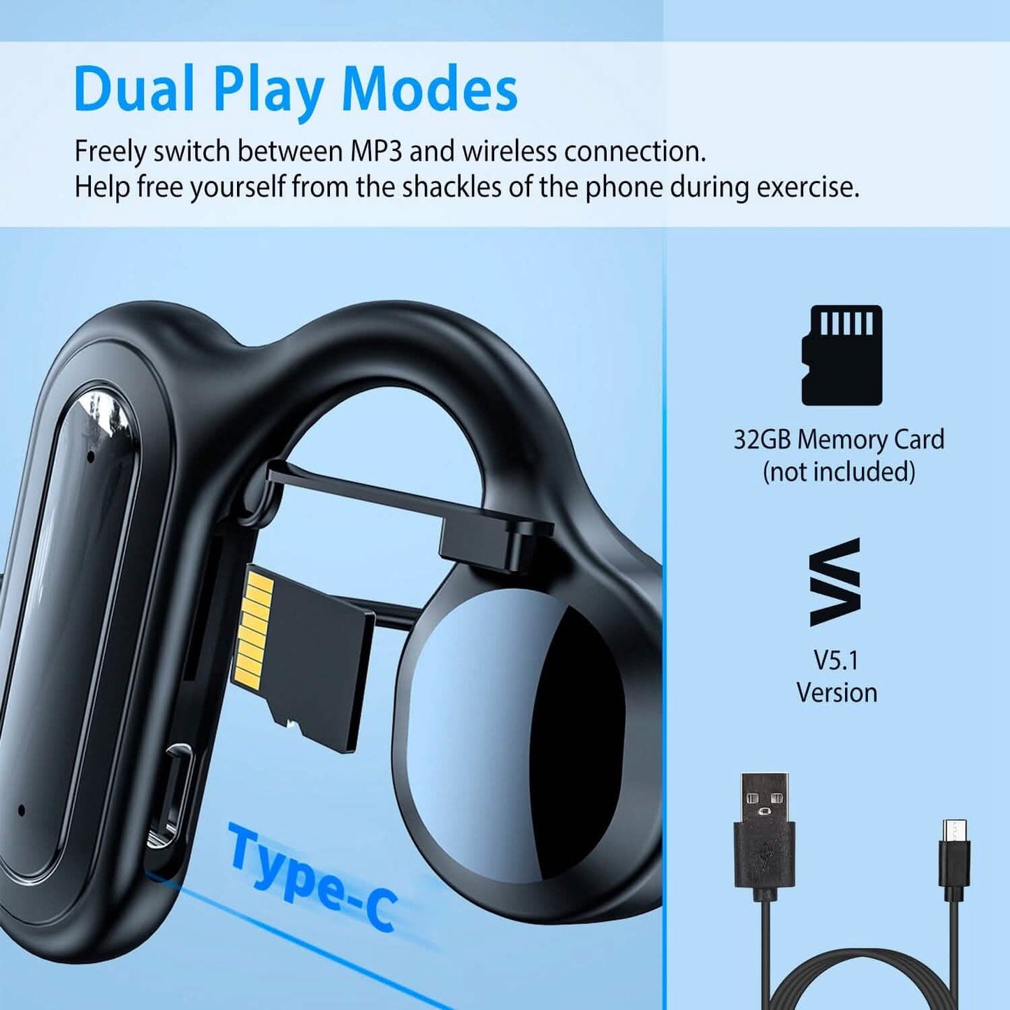 V5.1 Wireless Bone Conduction Headphone DailySale