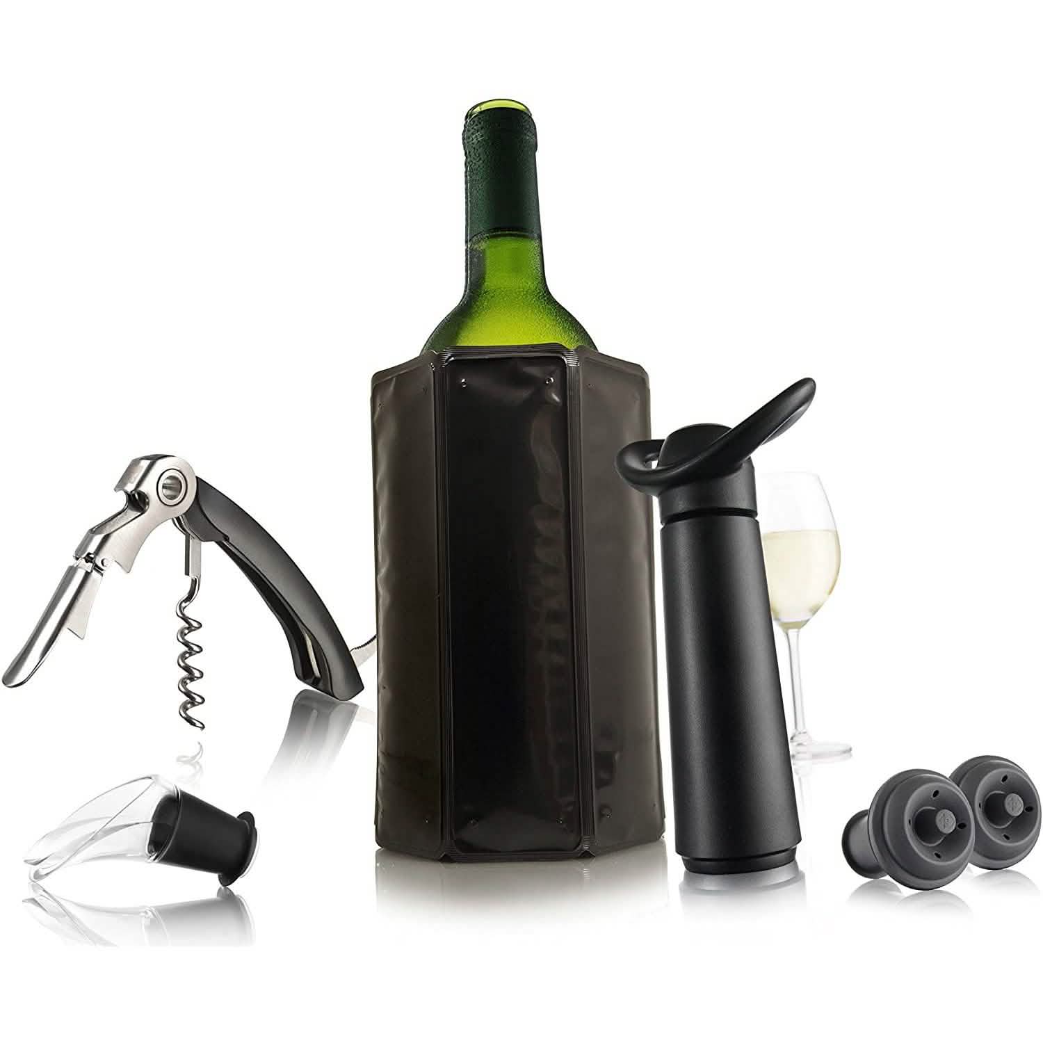 Vacu Vin Wine Saver Pump with 2 Vacuum Bottle Stoppers DailySale