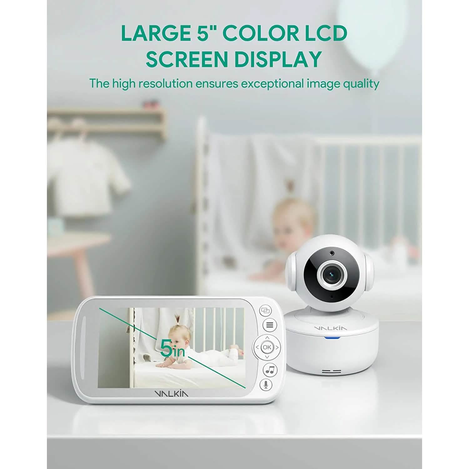 VALKIA 720P 5" HD Display Baby Monitor with Camera & Audio DailySale
