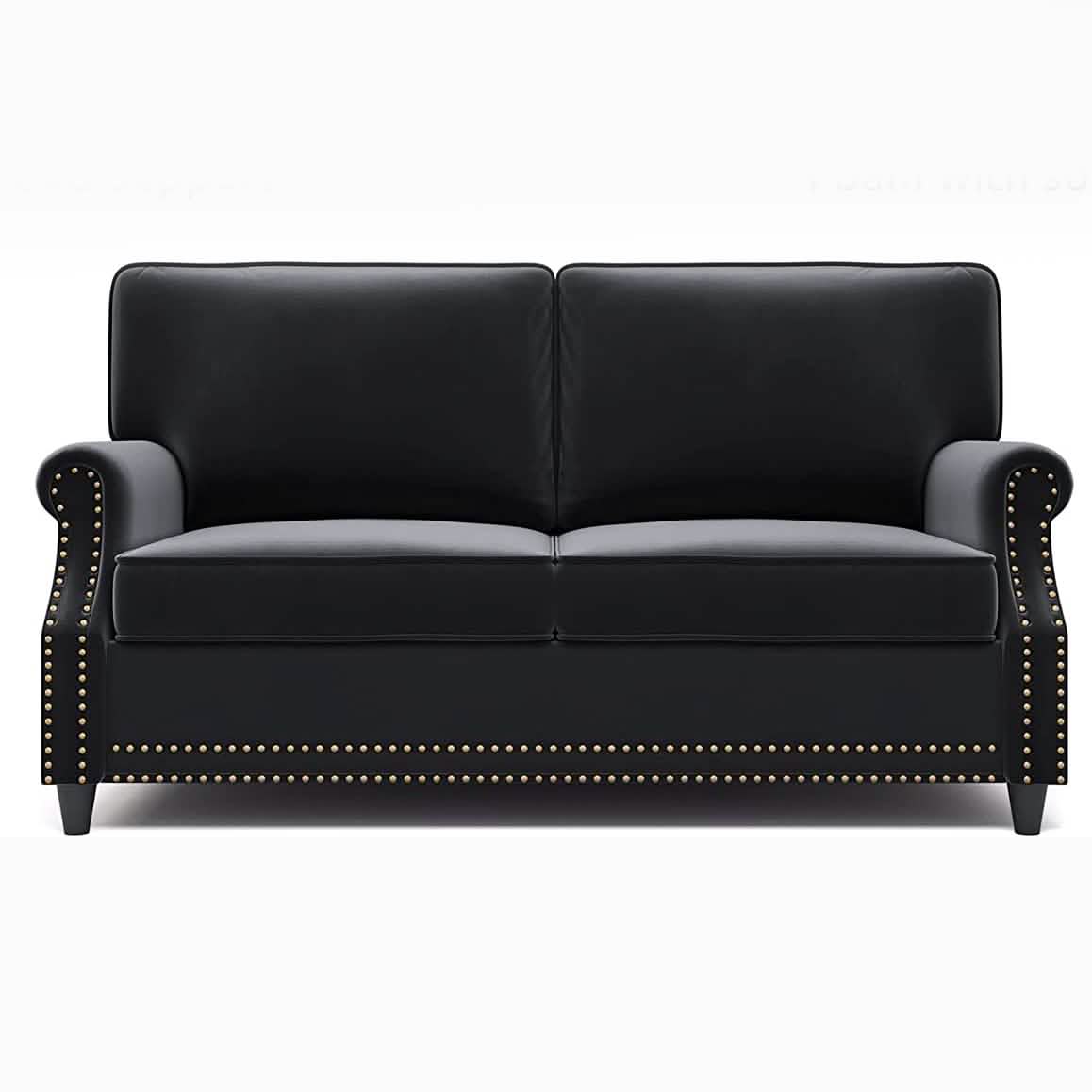 Velvet Roll Up Arm Chair Loveseat with Nail Head DailySale