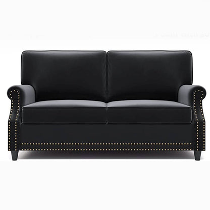 Velvet Roll Up Arm Chair Loveseat with Nail Head DailySale