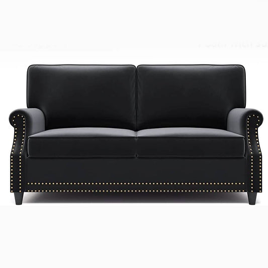 Velvet Roll Up Arm Chair Loveseat with Nail Head DailySale