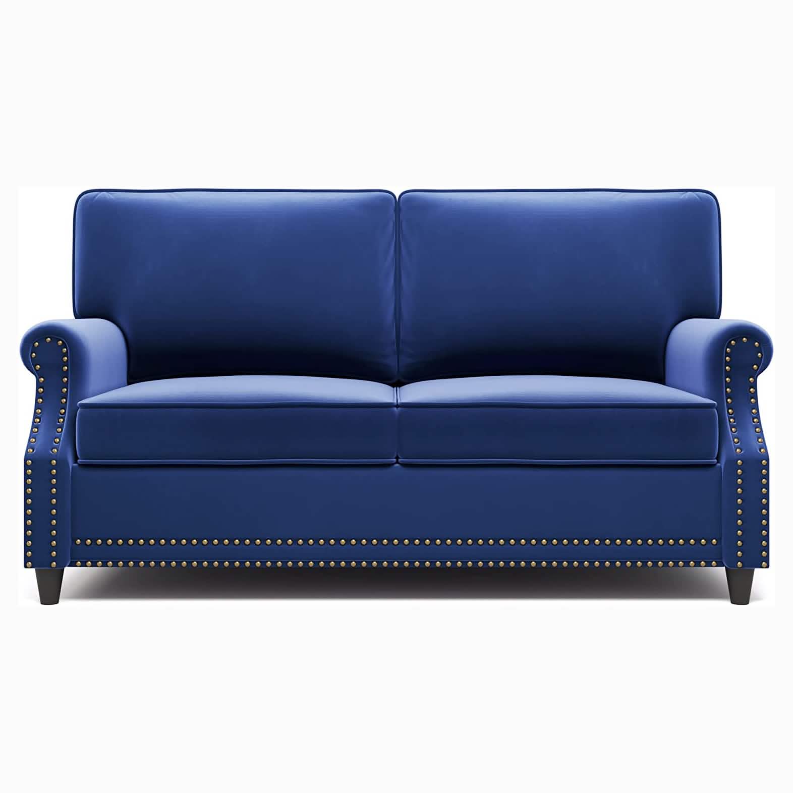 Velvet Roll Up Arm Chair Loveseat with Nail Head DailySale