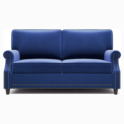 Velvet Roll Up Arm Chair Loveseat with Nail Head DailySale