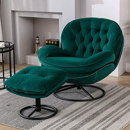 Velvet Swivel Accent Chair with Ottoman Set DailySale