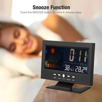 Vibrant Digital Weather Alarm Clock with Voice Control DailySale