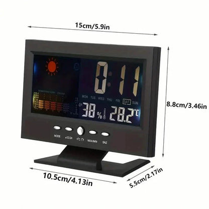 Vibrant Digital Weather Alarm Clock with Voice Control DailySale