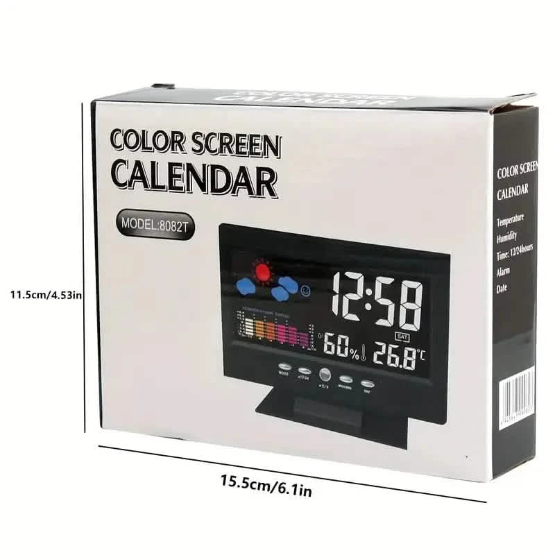 Vibrant Digital Weather Alarm Clock with Voice Control DailySale