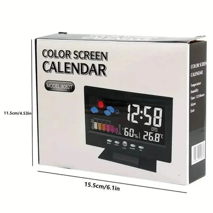 Vibrant Digital Weather Alarm Clock with Voice Control DailySale