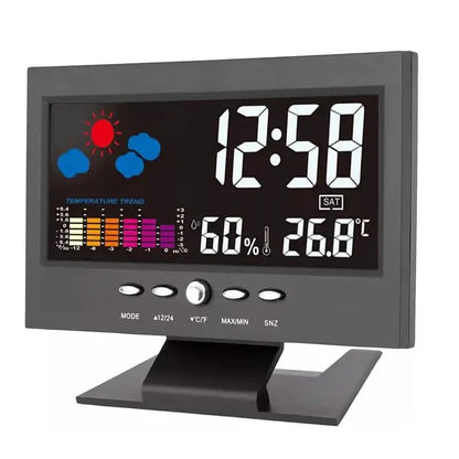 Vibrant Digital Weather Alarm Clock with Voice Control DailySale