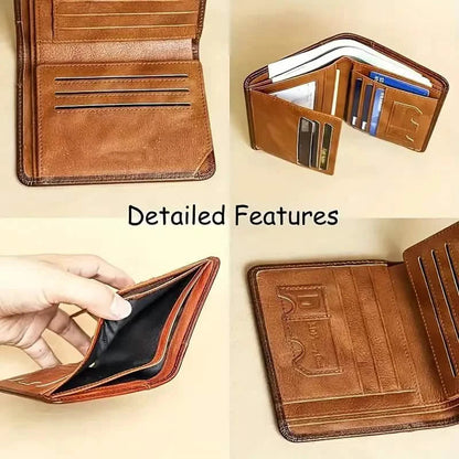 Vintage Style Men's RFID Blocking Wallet Large Capacity with Multiple Card Slots DailySale