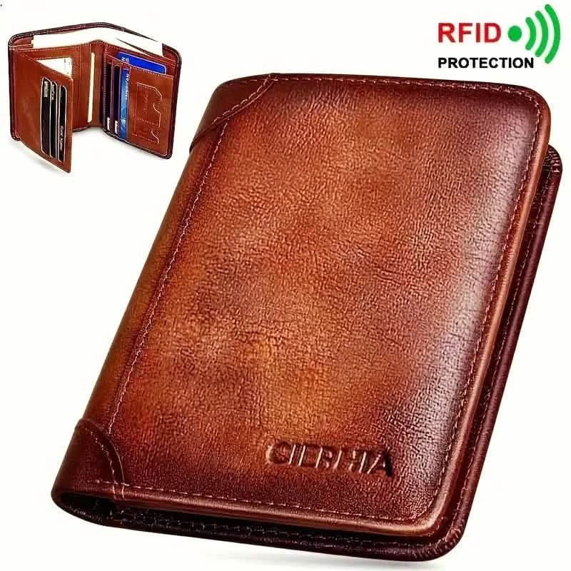 Vintage Style Men's RFID Blocking Wallet Large Capacity with Multiple Card Slots DailySale