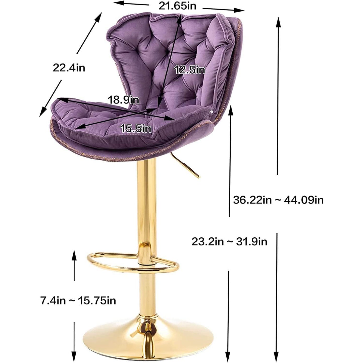 Vintage Swivel Velvet Bar Stools DailySale