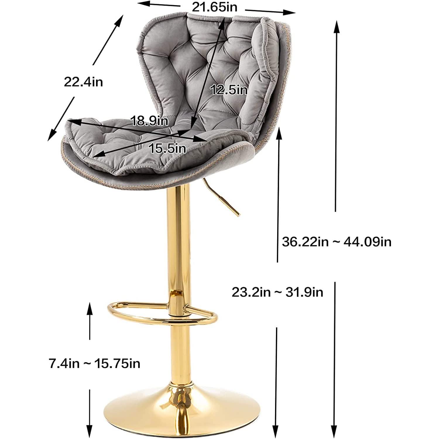 Vintage Swivel Velvet Bar Stools DailySale