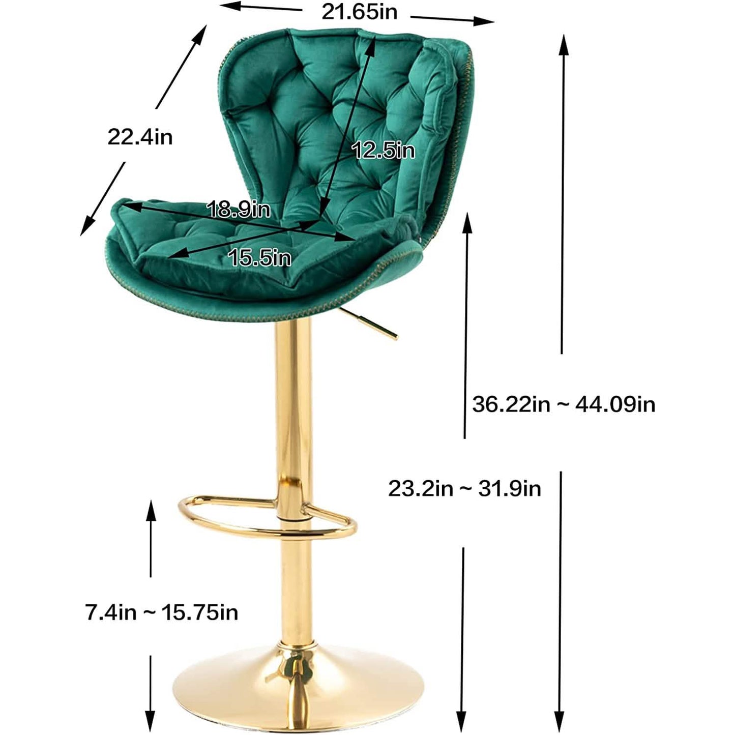 Vintage Swivel Velvet Bar Stools DailySale