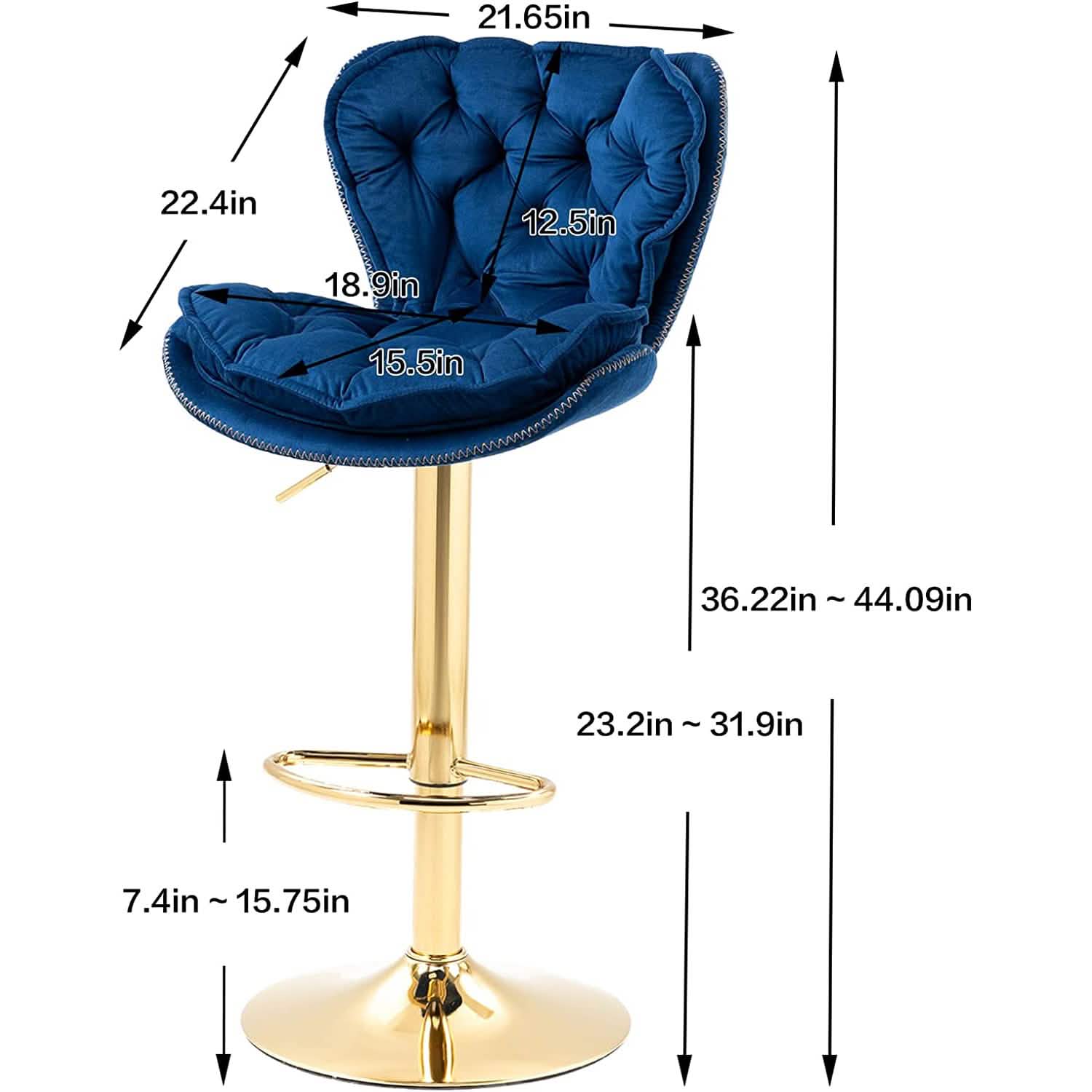 Vintage Swivel Velvet Bar Stools DailySale