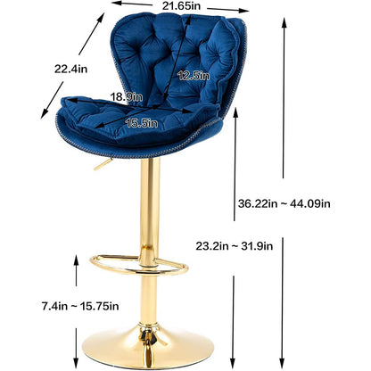 Vintage Swivel Velvet Bar Stools DailySale
