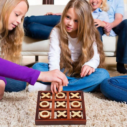 Vintage Tic-Tac-Toe Wooden Board Game DailySale
