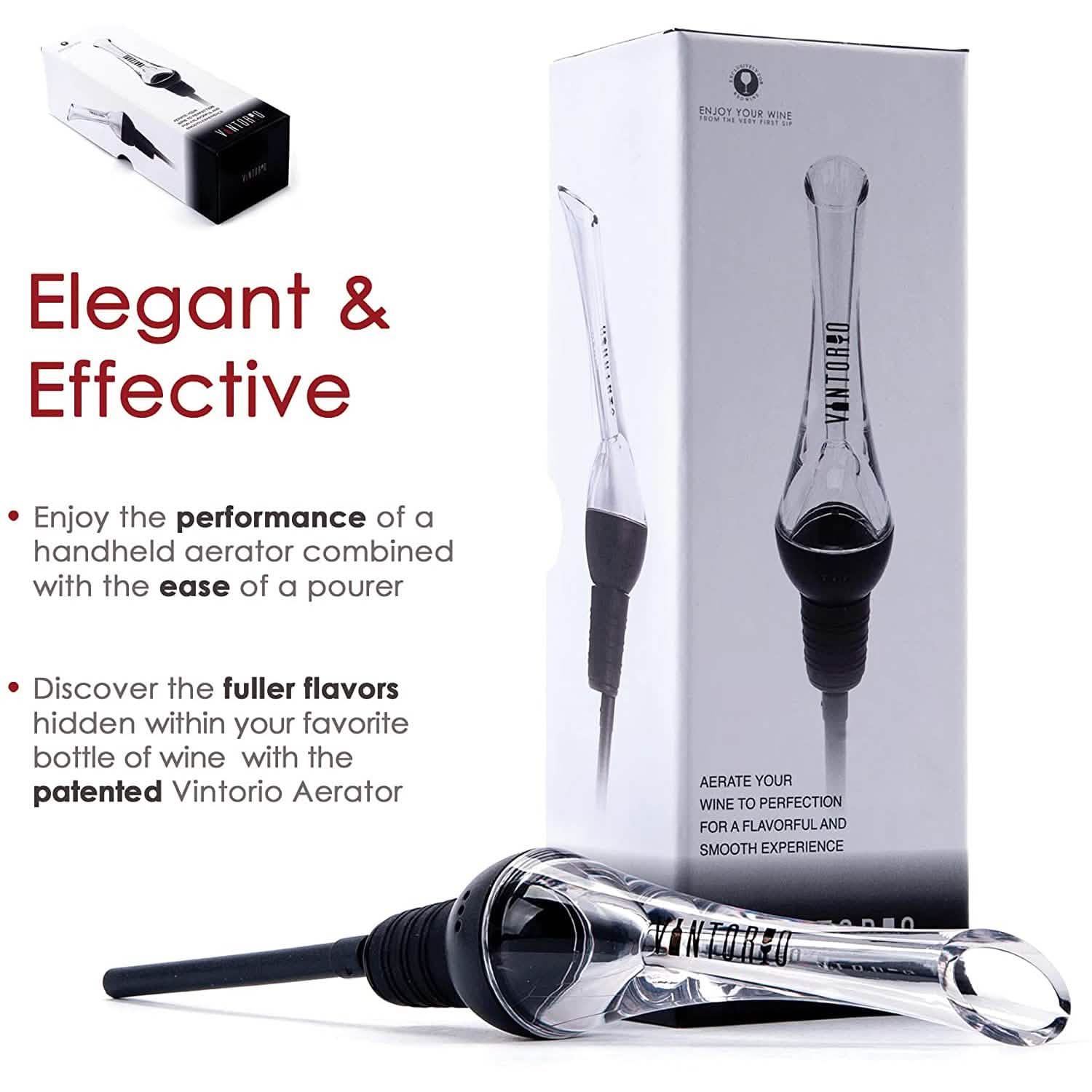 Vintorio Wine Aerator Pourer - Premium Aerating Pourer and Decanter Spout DailySale