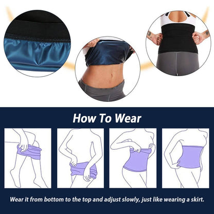 Waist Trimmer Women Sauna Sweat Wraps Waist Slimming Trainer Belt DailySale
