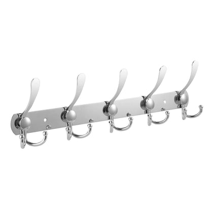 Wall Mount Coat 15 Hooks Stainless Steel Clothes Hanger Rack DailySale