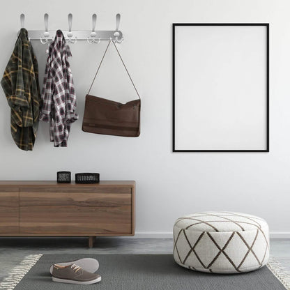 Wall Mount Coat 15 Hooks Stainless Steel Clothes Hanger Rack DailySale