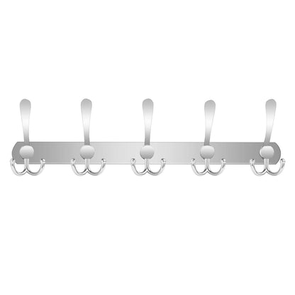 Wall Mount Coat 15 Hooks Stainless Steel Clothes Hanger Rack DailySale